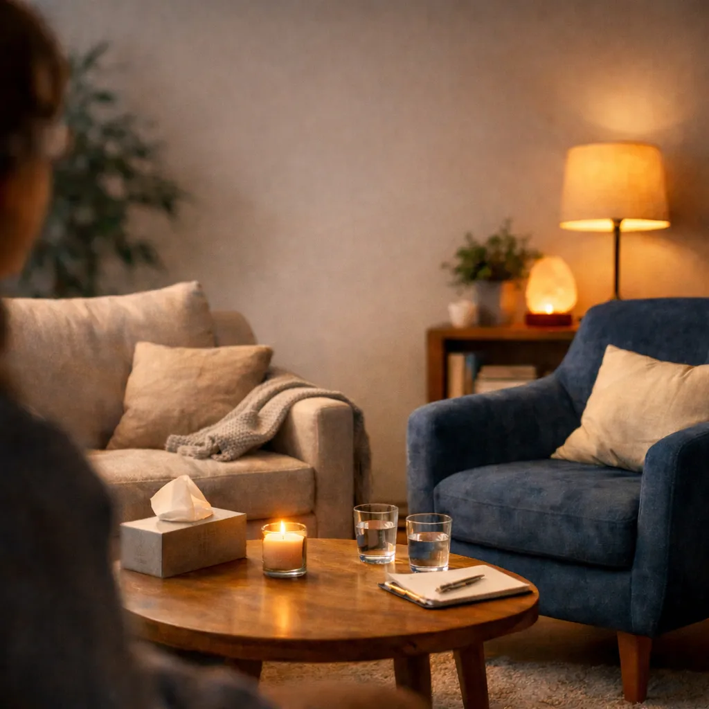 Värmande terapiutrymme för samtalsterapi